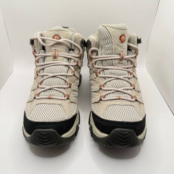 Merrell Woman’s Moab 3 Mid Waterproof Moonbeam Beige Hiking Boot- Size 8.5 - Picture 2 of 8